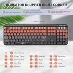 Wireless Keyboard and Mouse Combo, 104 Round Keys Cute Colorful Keyboard and - Image 3