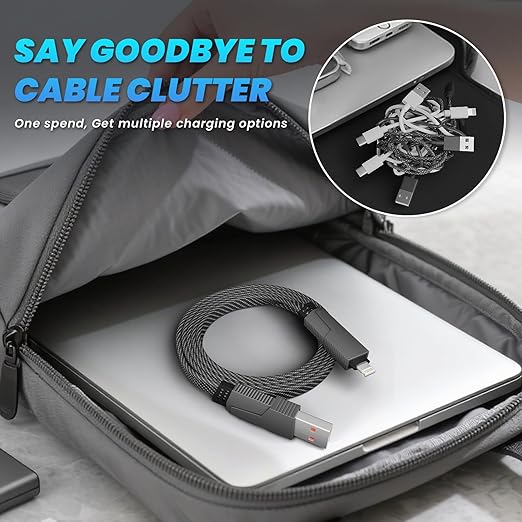 Travel Essentials 240W USB C Cable, 4 in 1 Charging Cable Fast Charging Cords - Image 5