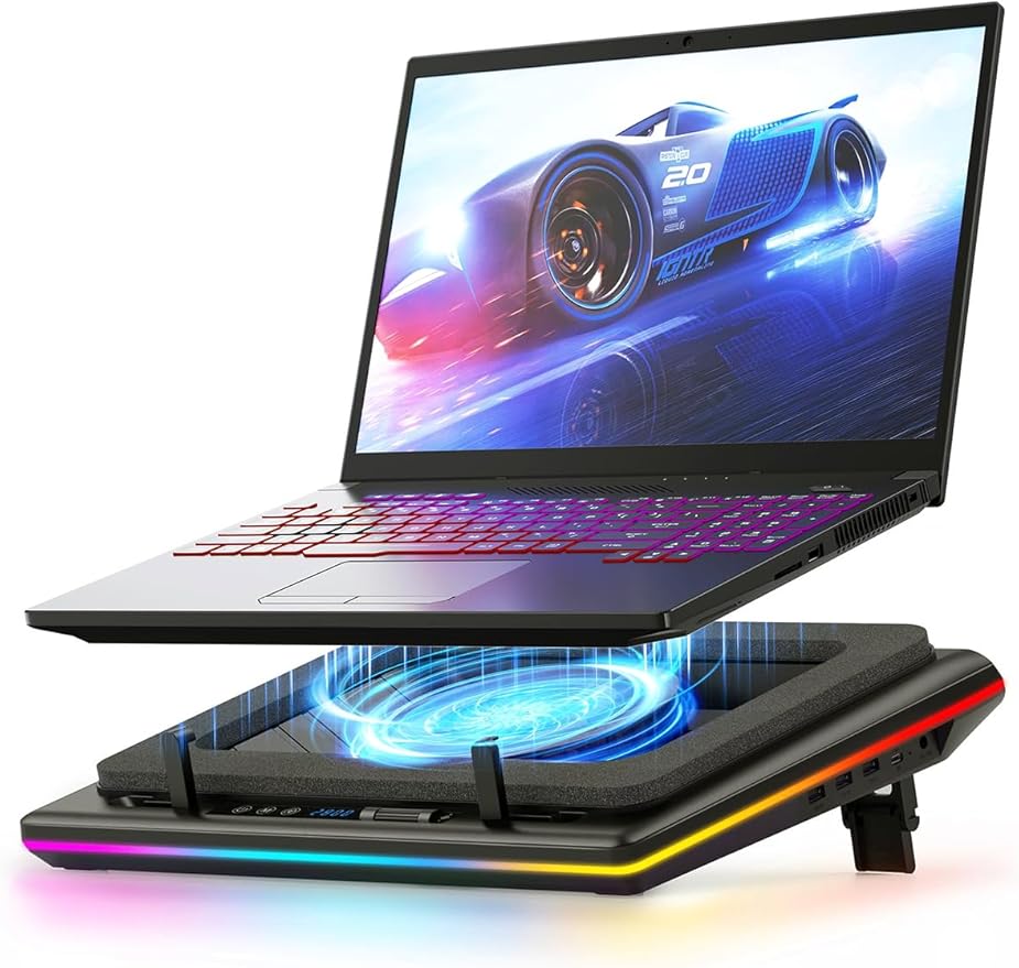 llano V12 Gaming Laptop Cooling Pad, RGB Laptop Cooler, Laptop Cooling Fan Stand by TheHorizonofPossibility