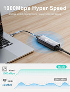 VIOY USB 3.0 to Ethernet Adapter, 10/100/1000Mbps RJ45 LAN Network Port - Image 2