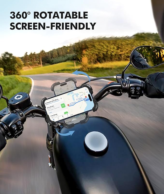 Motorcycle Phone Mount, Upgrade Bike Phone Mount, 360° Rotatable Phone Holder - Image 4