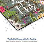 Mouse Pad, Floral Inspirational Quote Mousepad, Square Waterproof Pad Non-Slip - Image 5