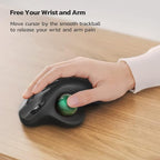 Nulea M501 Wireless Trackball Mouse, Rechargeable Ergonomic, Easy Thumb Control - Image 2