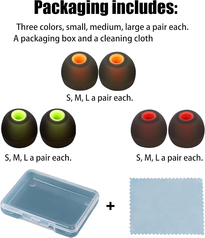 Silicone Replacement Earbud Covers Fit Most in-Ear Earbuds Headphone Ear Tips 9 - Image 7