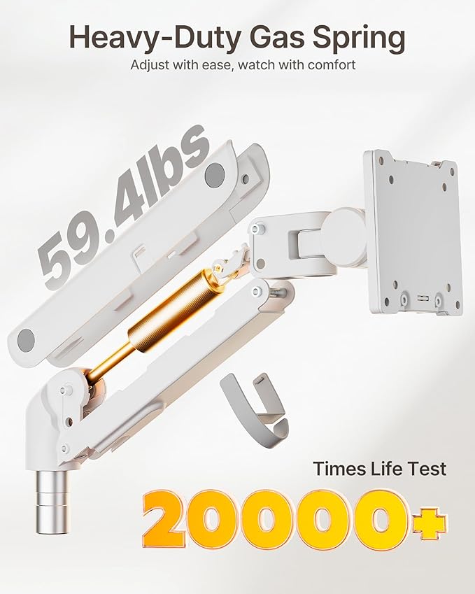monTEK Dual Monitor Arm for up to 57" and 59.4 lbs Ultrawide Screen, Aluminum - Image 4