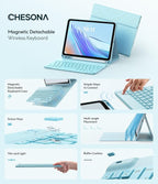 CHESONA Keyboard Case for iPad 11th/10th Generation, Detachable Wireless - Image 3
