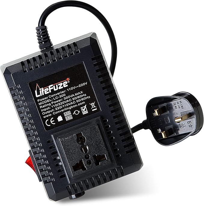 LiteFuze 300 Watt Step Up/Step Down Travel Voltage Converter, 220/110v to by LiteFuzeBrand