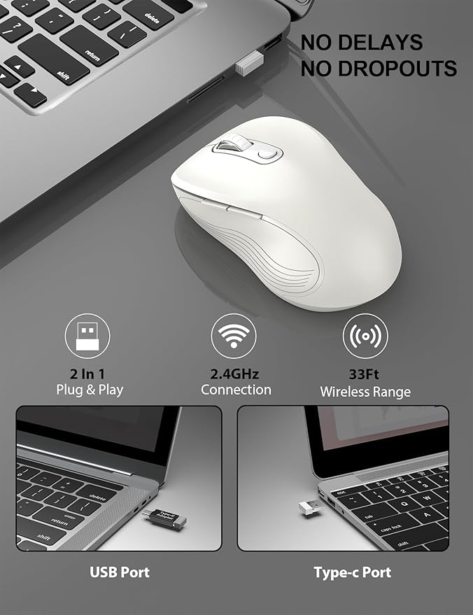 Trueque Wireless Mouse for Laptop, 2.4GHz Ergonomic Computer Mouse - Image 2