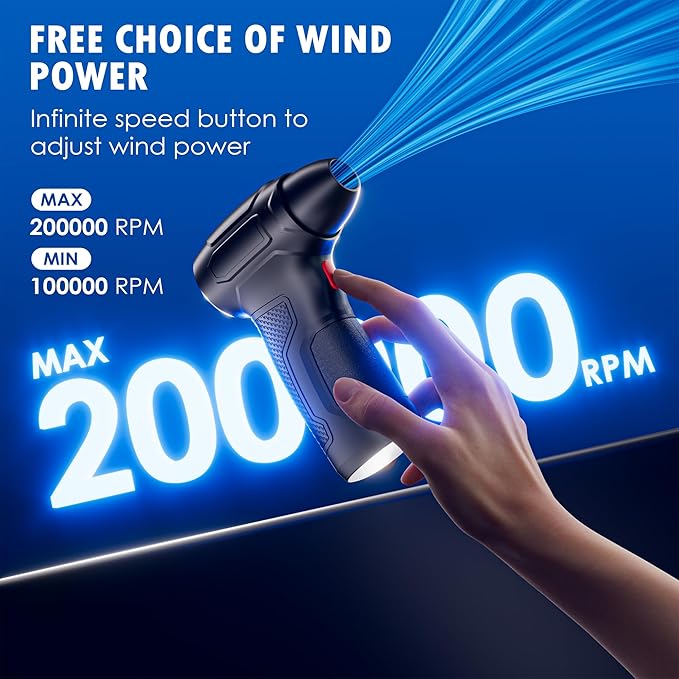 Compressed Air Duster, Mini Blower, Turbo Fan, 200000RPM Electric Duster - Image 3