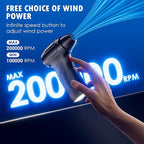 Compressed Air Duster, Mini Blower, Turbo Fan, 200000RPM Electric Duster - Image 3