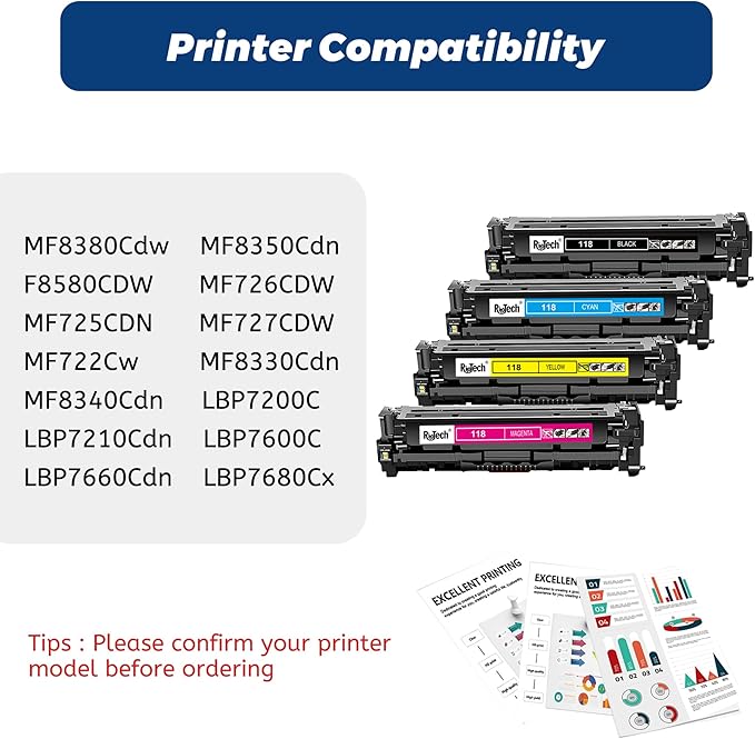 118 Toner Cartridge Black Cyan Magenta Yellow - Image 3
