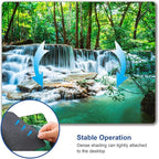 Mouse Pad, Forest Waterfall Natural Scenery Mouse Pad Custom Design, Square - Image 6