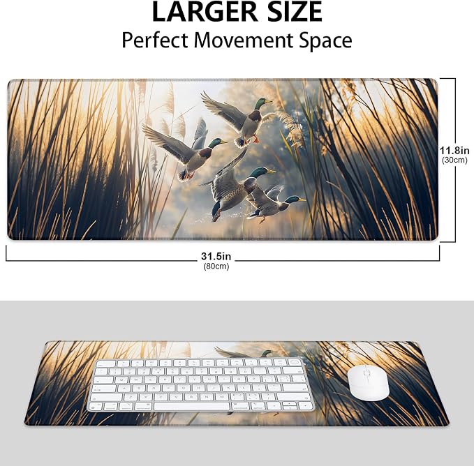 Mallard Ducks Large Mouse Pad, Gaming Mouse Pad, Keyboard Mat, Non-Slip Rubber - Image 3