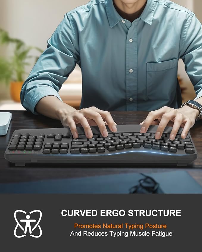 EDJO Ergonomic Wireless Keyboard - Image 2