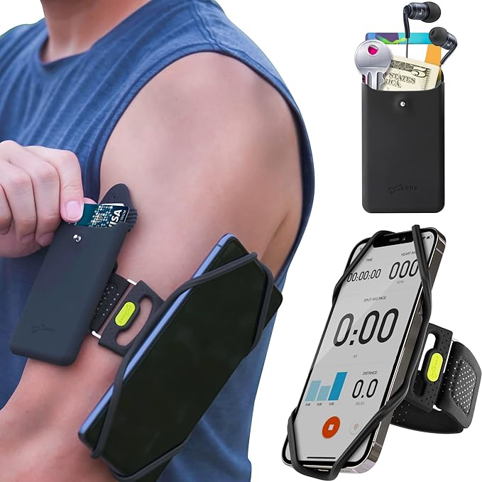 Bone Cell Phone Armbands+Sport Pocket, Run Tie 2+Pocket, L Arm Size, Fits Phone by Bone