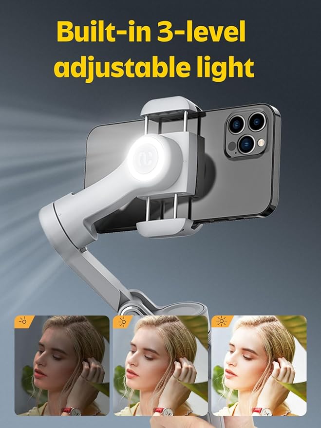 Professional Gimbal Stabilizer for Smartphone w/Wireless Charging OLED Display - Image 3