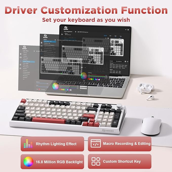 K98 Wireless Mechanical Keyboard, Tri-Mode BT5.0/2.4GHz/USB-C Hot Swappable - Image 7
