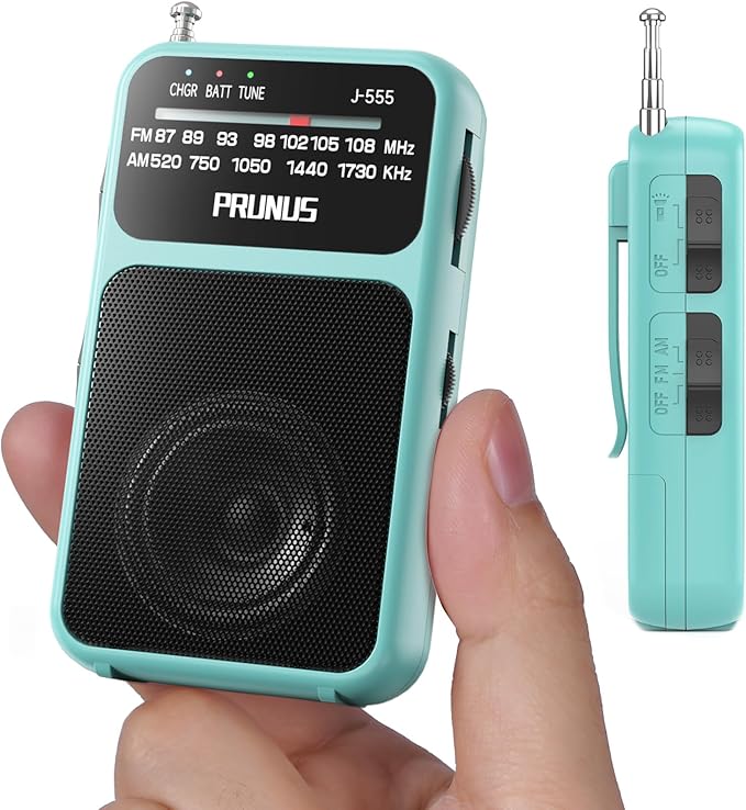 PRUNUS J-555 Pocket Radio AM FM USB-C Charging& Battery Operated, Excellent by PRUNUS