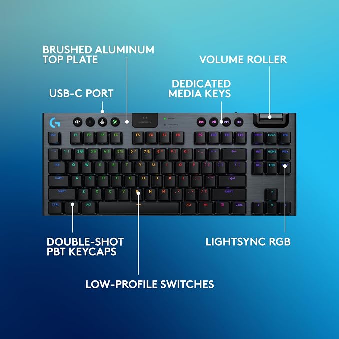 Logitech G915 X Lightspeed TKL Wireless Mechanical Gaming Keyboard, Double-Shot - Image 6