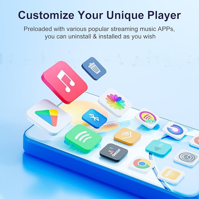 80GB MP3 Player with Bluetooth and WiFi, Android MP3 & MP4 Players with 4" - Image 6