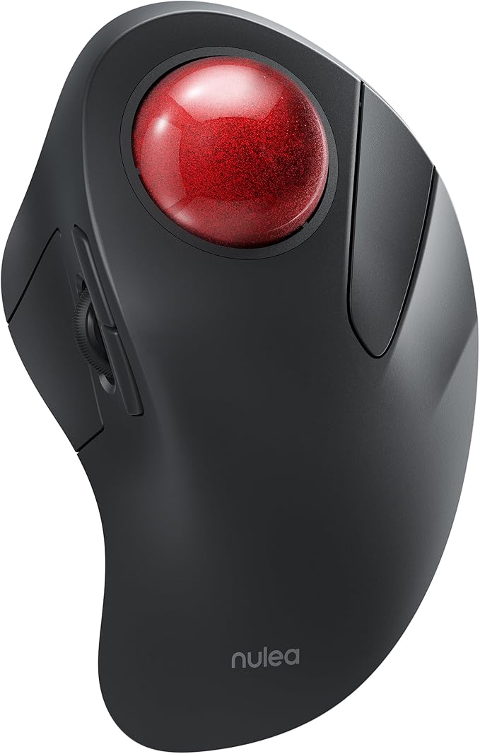 Nulea Wireless Ergonomic Trackball Mouse, Rechargeable, 44mm Index Finger by Nulea