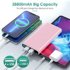 Portable Charger 38800mAh, LCD Display Power Bank, 5 USB Outputs Battery Pack - Image 4