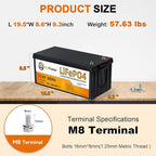 12V 300Ah Lithium Battery LiFePO4 Deep Cycle Battery, 200A BMS, Home Storage - Image 2