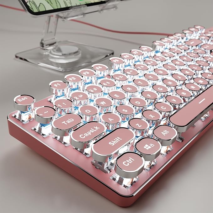 EWEADN TK100 Typewriter Keyboard Wired Mechanical Keyboard, 104 Keys Aesthetic by SEUNKWANG