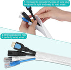6.6ft - 1 inch White Cable Sleeve, Cable Organizer - Image 3