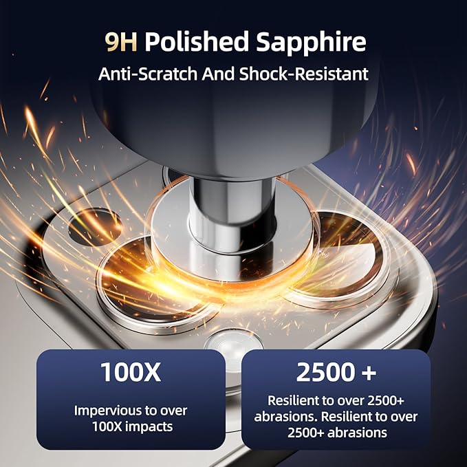 Compatible with iPhone 15 Pro Camera Lens Protector, Tempered Glass Full - Image 4