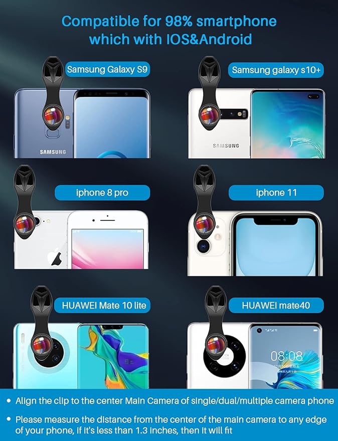 10 in 1 Cell Phone Camera Lens Kit, Wide Angle Lens & Macro Lens+Fisheye - Image 6