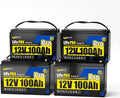 4Pack 12V 100Ah LiFePO4 Lithium Battery, BCI Group 31, Deep Cycle Up to 15000 by Wattcycle