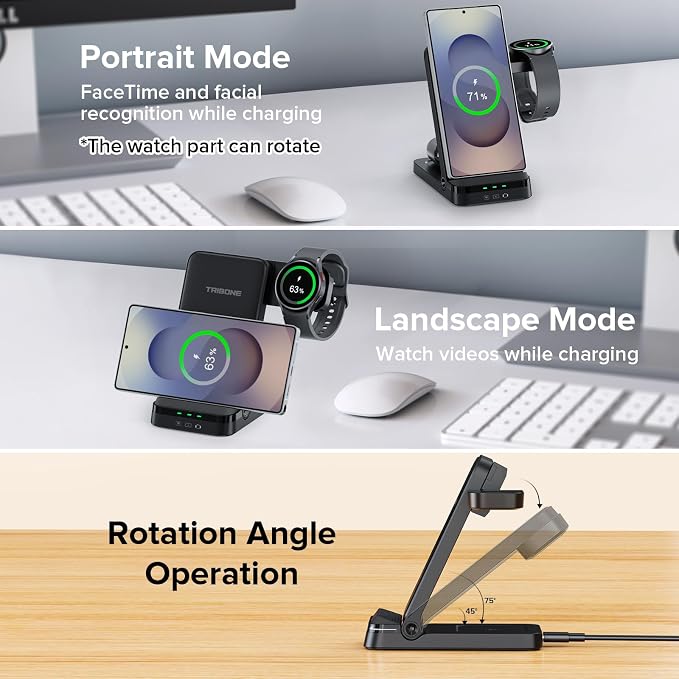 Wireless Charger for Samsung, 3 in 1 Wireless Charging Station for S25 S24 - Image 2