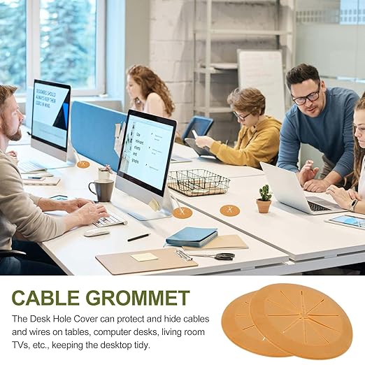 PATIKIL Desk Grommet 2-3/8", Light Brown - Image 7