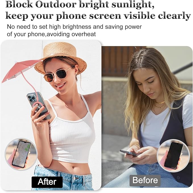 Magnetic Umbrella Phone Stand for Sun Protection, Adjustable Sun Shade Shield - Image 4