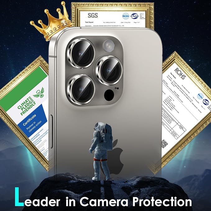 YWXTW Camera Lens Protector for iPhone 15 Pro/iPhone 15 Pro Max, Tempered Glass - Image 2