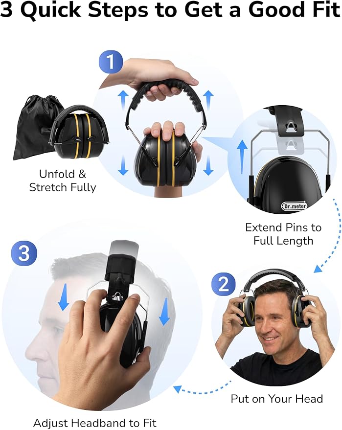 Dr.meter Noise Reduction Ear Muffs, Noise Cancelling Headphones - Image 8