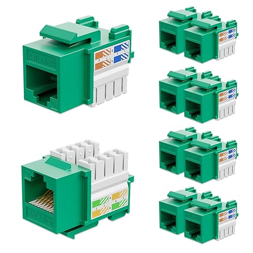 iwillink 10Gbps Cat6 Keystone Jack 10-Pack, RJ45 Keystone Jack, 90-Degree by IWILLINK