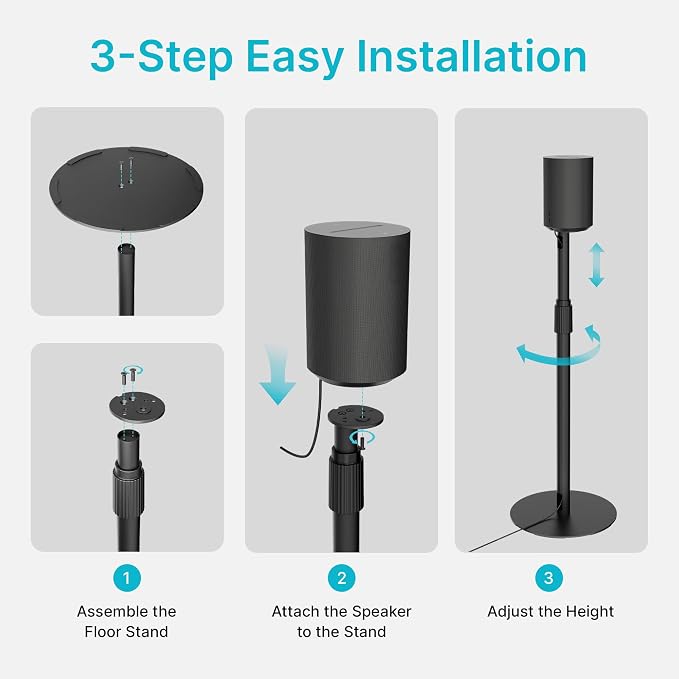 Adjustable Height Speaker Stands Compatible - Image 5