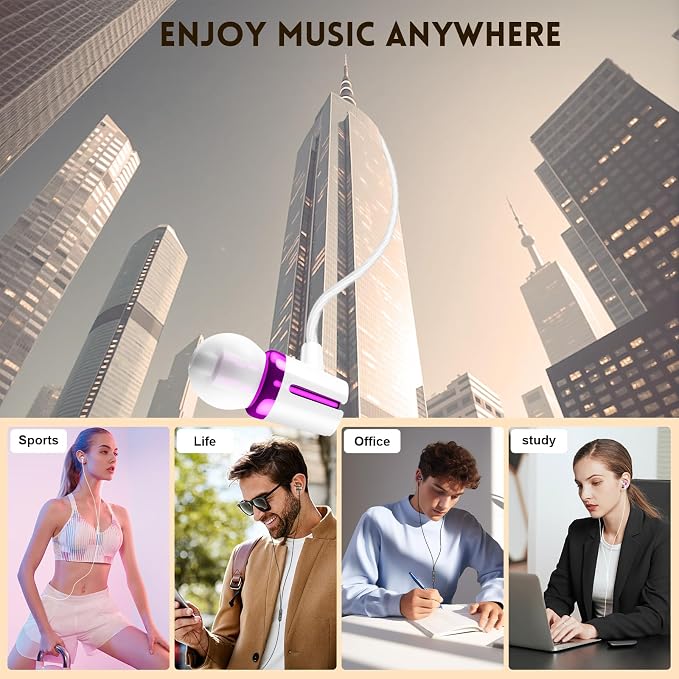 Earbuds Wired with Microphone, 5 Pack Wired Headphones with Powerful Heavy Bass - Image 5