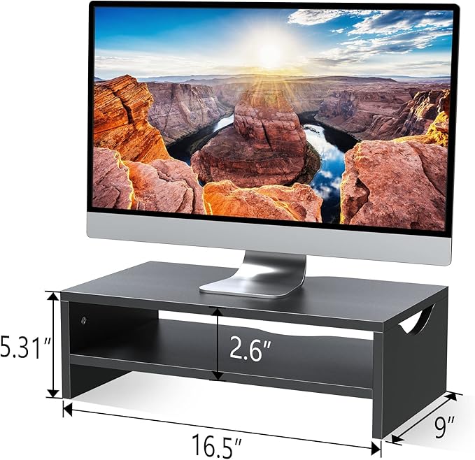 Zimilar Monitor Stand, 2-Tier Laptop Computer Monitor Stand Riser - Image 3