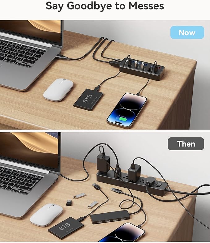 Powered USB Hub, Wenter 5 Ports USB 3.0 Hub - Image 4