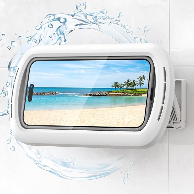 Lamicall [Enhanced Sound Quality Shower Phone Holder Waterproof, Speaker Hole & by Lamicall