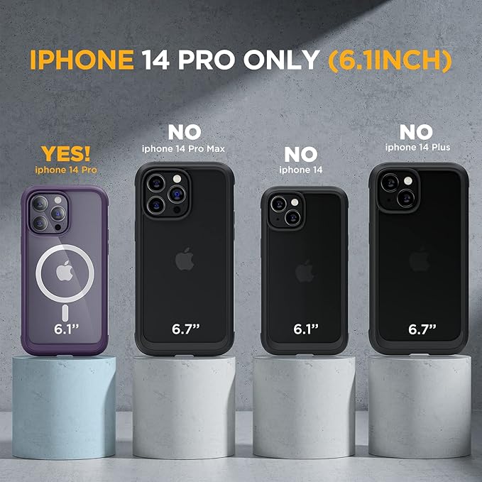 Miracase Magnetic for iPhone 14 Pro Case 6.1 inch, Upgrade Full-Body Clear - Image 7