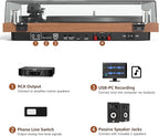 Record Player Turntable with 40W Speakers and Bluetooth Output Input - Image 4