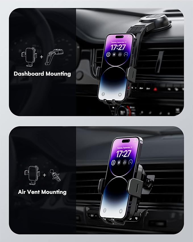 Wireless Car Charger, ZEEHOO DUOXX Dual Coils 15W Fast Charging Auto-Clamping - Image 8