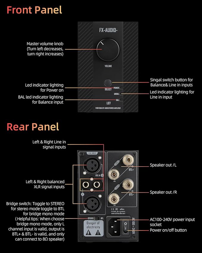 FX-Audio- L07 Stereo Audio Amplifier 200W x2 MA5332MS 2 Channel Class D Power - Image 7