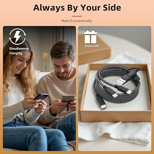 Multi Charging Cable 5 in 1, Nylon Braided USB C Multiple Charger Cord - Image 7