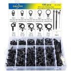 OAUTOO 190pcs Wire Loom Routing Clips Push Mount Cable Tie Assortment by OAUTOO