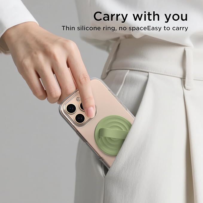 Magnetic Phone Ring Grip Holder, Silicone Finger Loop Grip, Compatible - Image 9